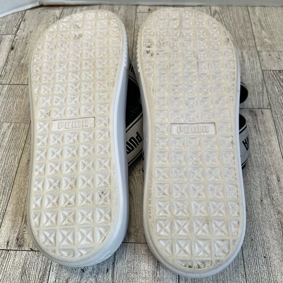 PUMA PLATFORM SLIDE SANDALS Women’s Size 9.5 380677-01 White/Black Chunky - Picture 8 of 10